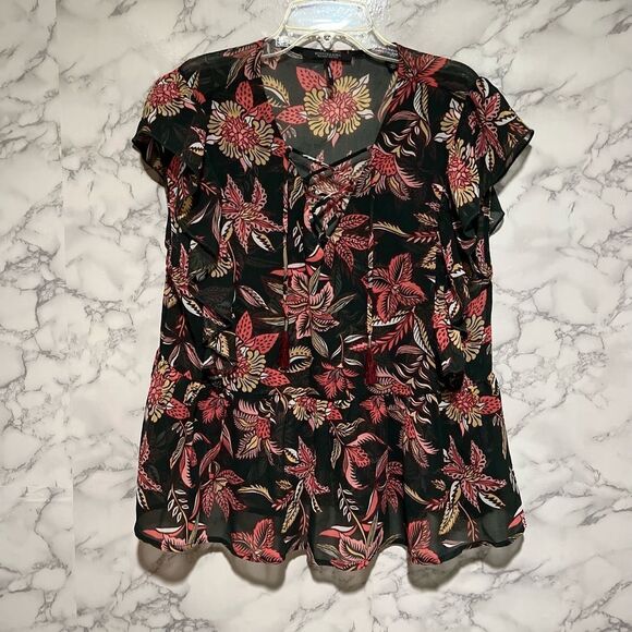 Scotch & Soda Black Floral Blouse - Picture 2 of 10